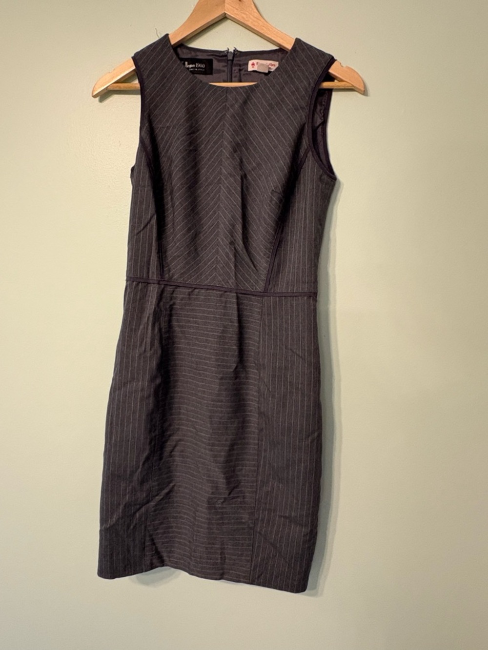 Brooks Brothers - Red Fleece, made in Italy Pinstripe Sleeveless Sheath Dress